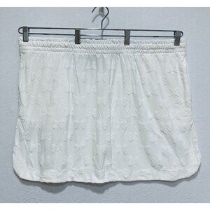 Disney Minnie Mouse Skirt Womens XL Ivory Textured Bow Pull On Loungewear Comfy